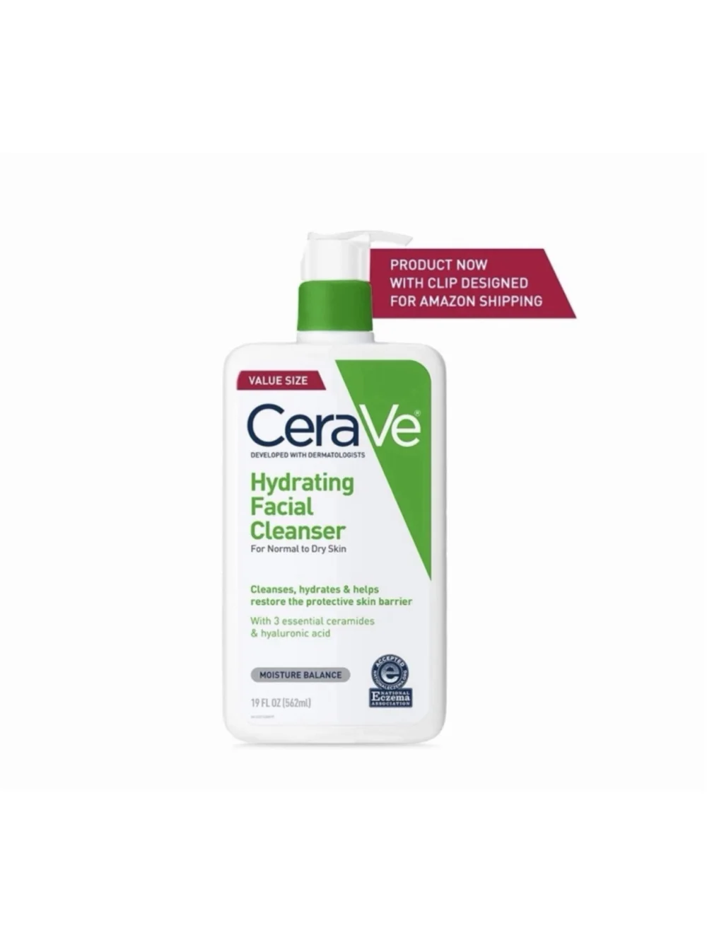 CeraVe Hydrating Facial Cleanser, Moisturizing 19 Fl Oz (Pack of 1), Clear